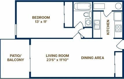 1BR/1BA - The Woodside Apartments