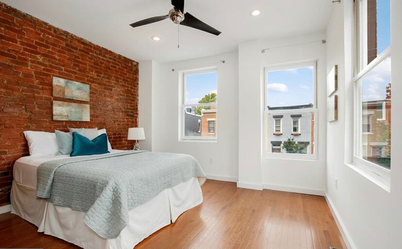 Second bedroom with great lighting and exposed brick - 330 Elm St NW