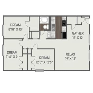 Floorplan - Village at Panther Creek Apartments