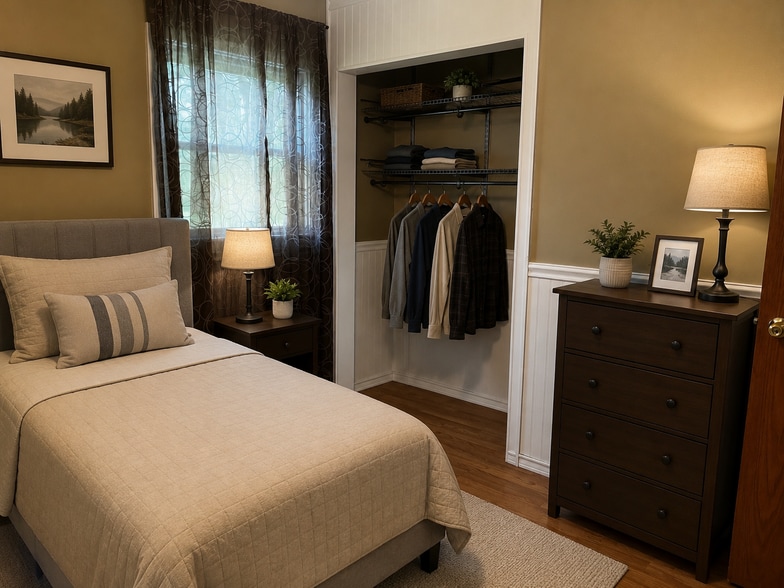 Corner bedroom, back of home furnished. - 1612 E 88th St