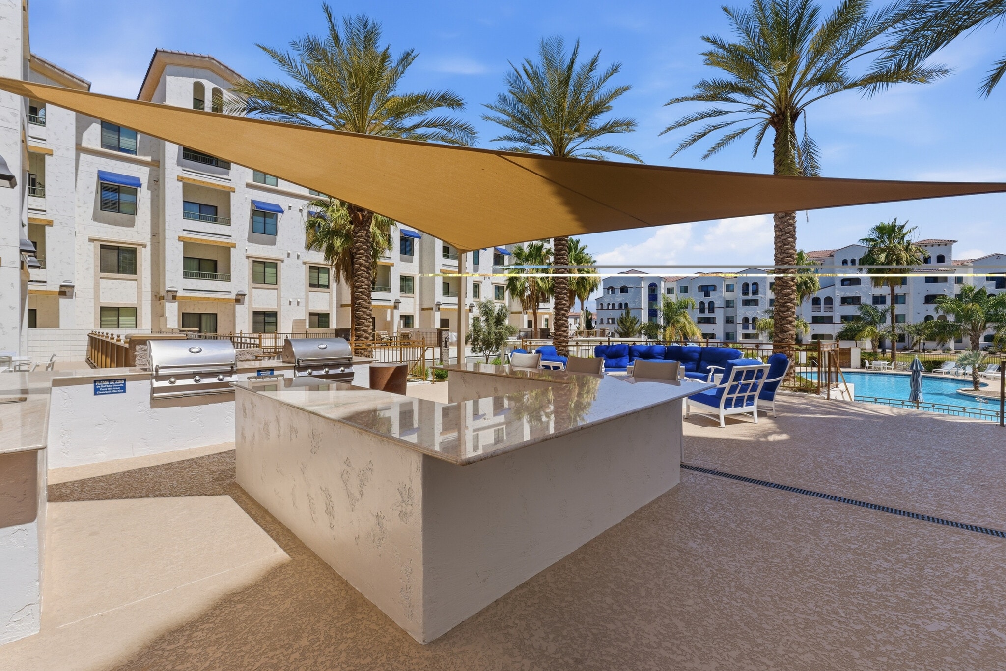 Shaded grilling stations & lounge areas. - 2511 W Queen Creek Rd