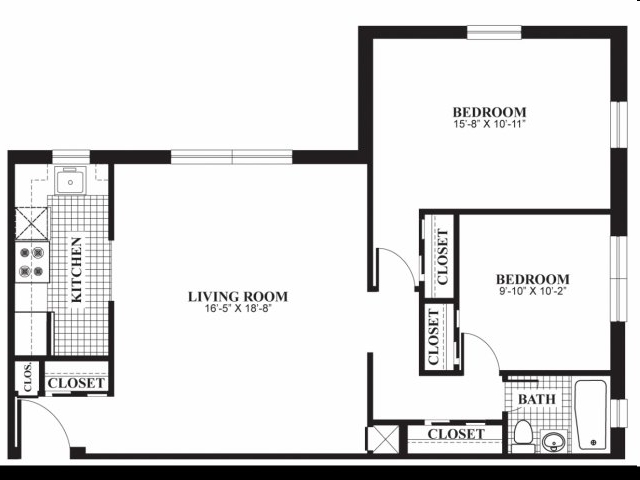 2BR/1BA - The Barrington Apartments