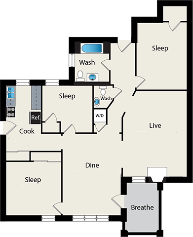 Floorplan - Reside on Irving Park