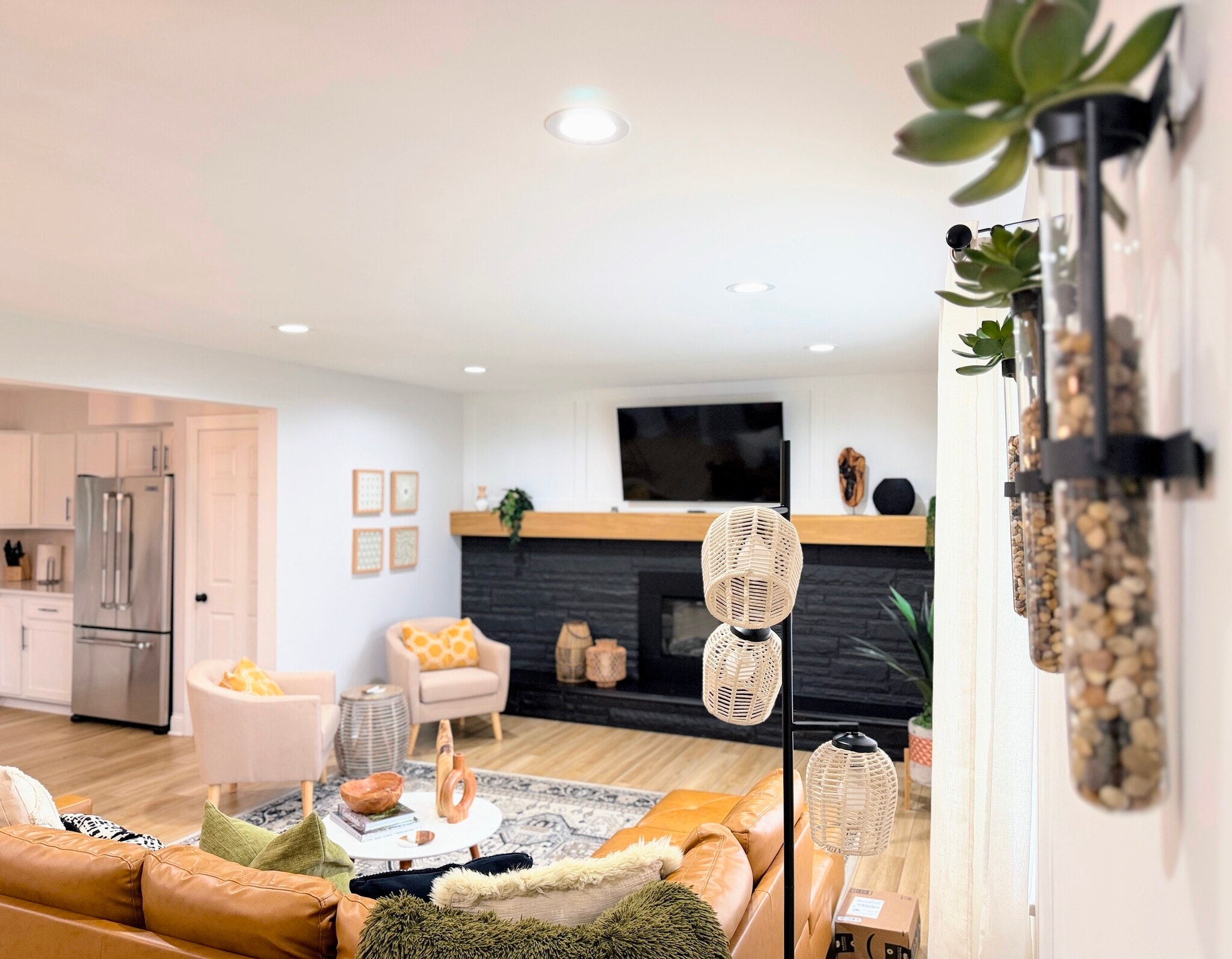 Cozy up next to the fireplace and enjoy a book or your favorite movie! - 7621 Central College Rd