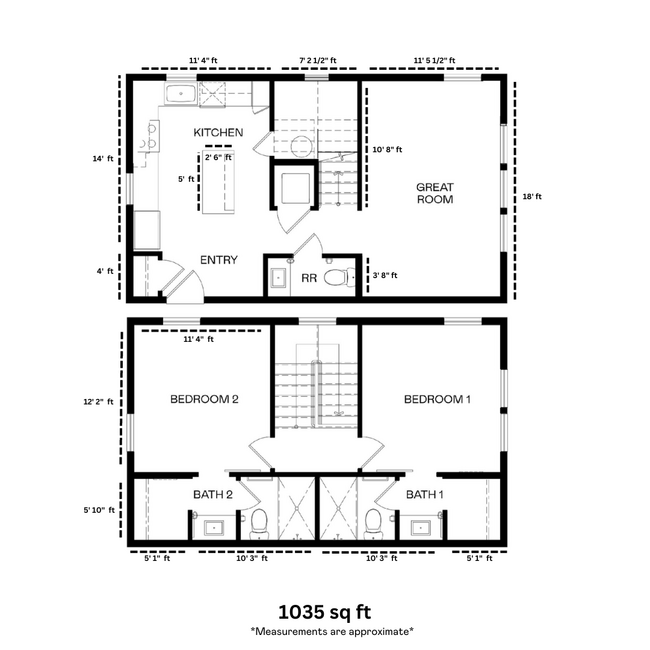 Palo Verde 1035 sq ft dimensions - Culdesac Tempe