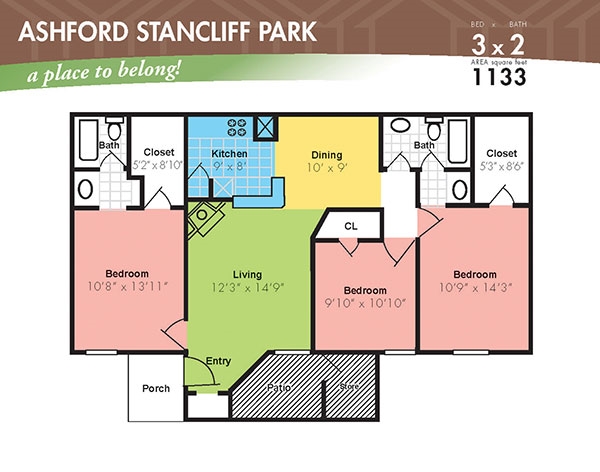 3BR/2BA - Ashford Stancliff Park