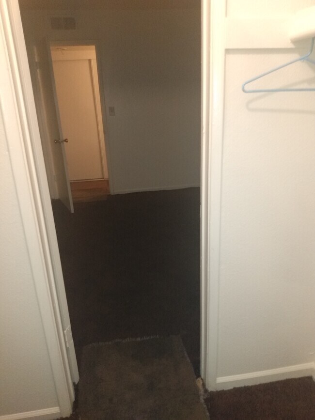 Bedroom, walk-in closet and bathroom all on one section of apartment. - 1719 W Glendale Ave