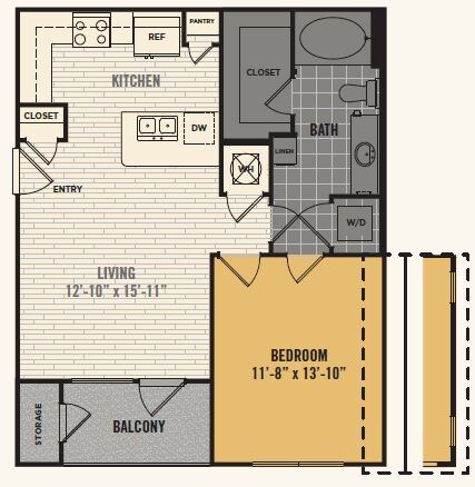 1 Bed 1 Bath 673ft - The Royce at 8100