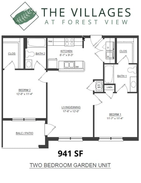 941 Sq-2B Garden Unit - Villages at Forest View