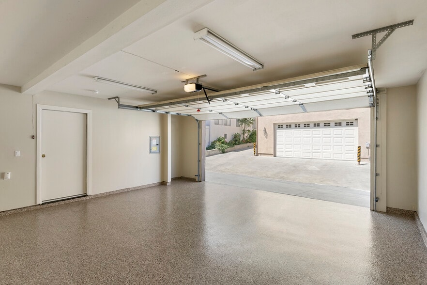 Spacious 2-car attached garage - view out - 3426 Bellevue Ave