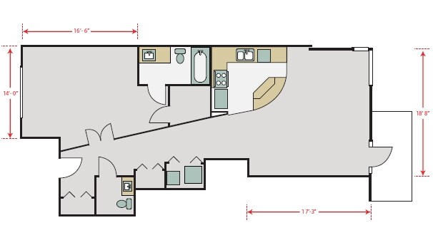 1BR/1.5BA - The Roberson