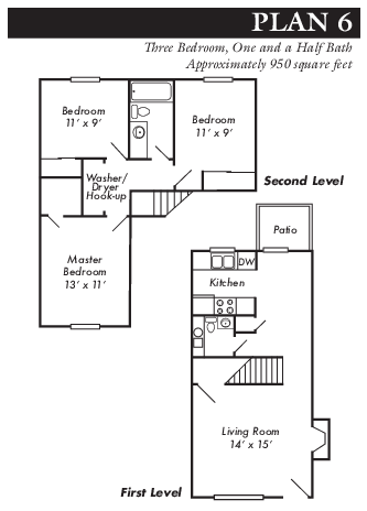 Plan 6 - 3 bed, 1.5 bath townhome - Stonecrest Townhomes