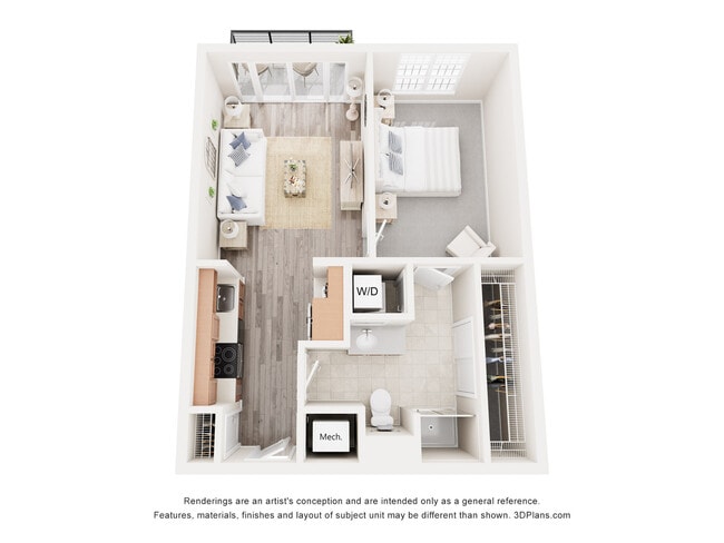 A3 Floorplan at Alpha Mill Apartments - Alpha Mill