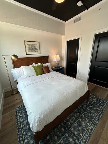 Each apartment includes luxury blackout roller shades for privacy and a long restful night sleeps - 221 E College St
