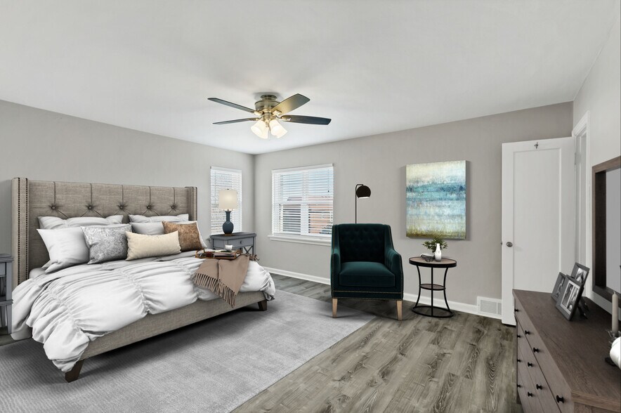 Master Bedroom Virtually Staged - 3443 Lawn Ave