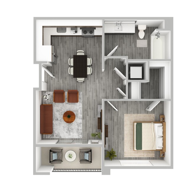 One-Bedroom, One-Bathroom Apartment - Canyon's Edge Apartments