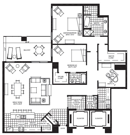 2BR/2.5BA - The Mark