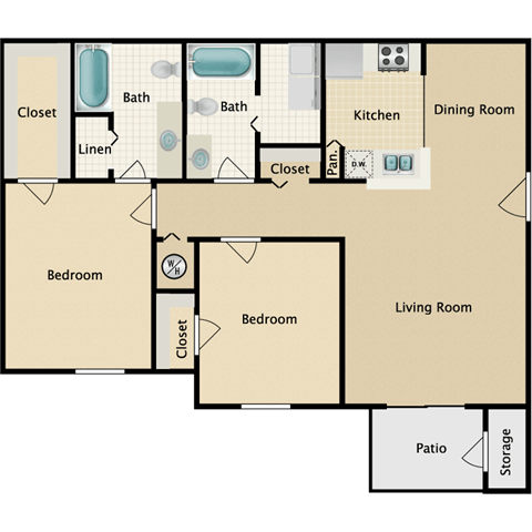 Floorplan - Stonebriar Woods Apartment Homes