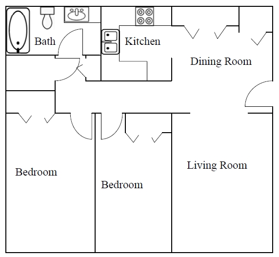 2BR/1BA - Ryan Creek I & II Apartments