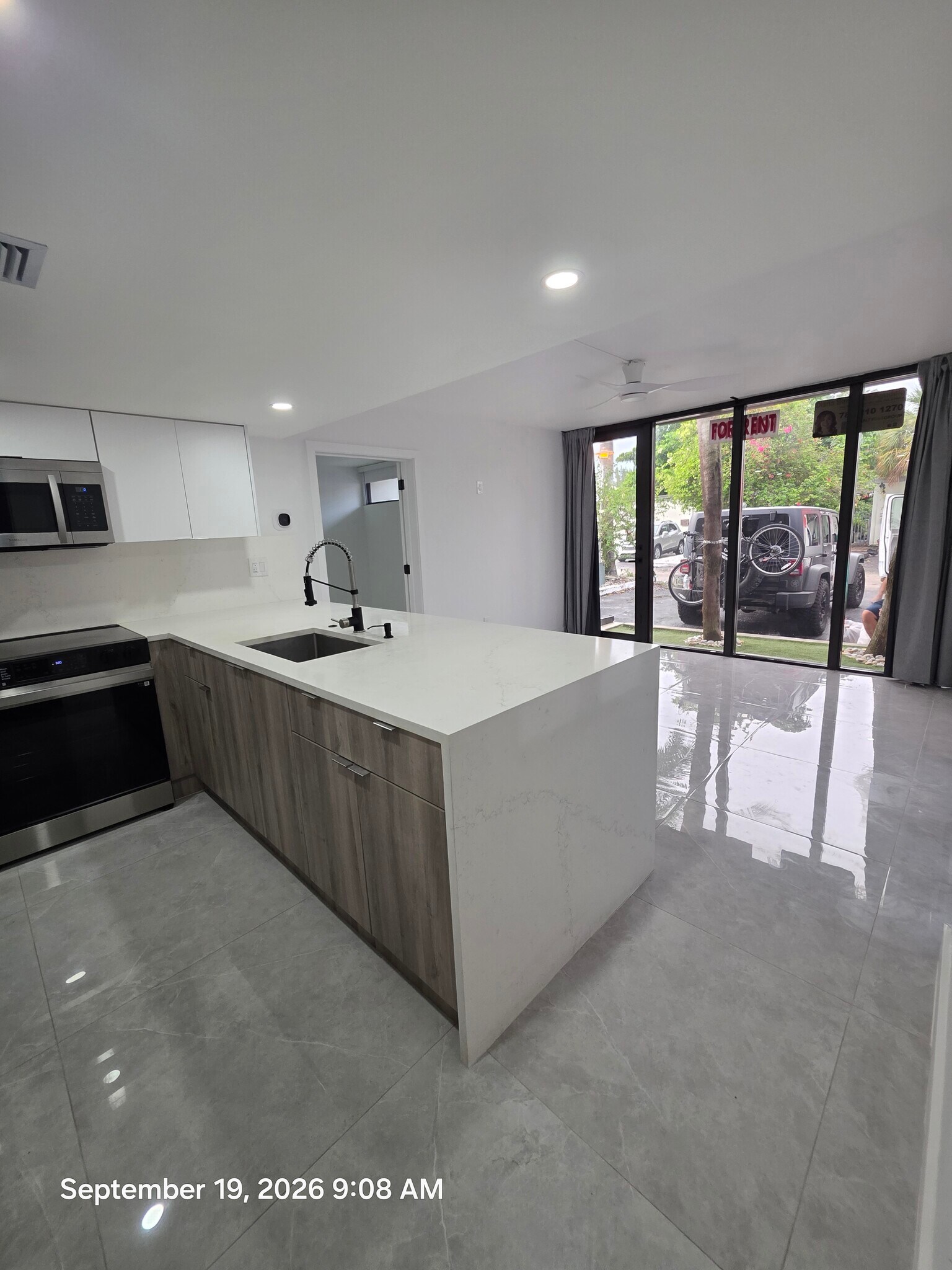 Kitchen-dinning-living area. - 6446 Miami Lakes Dr
