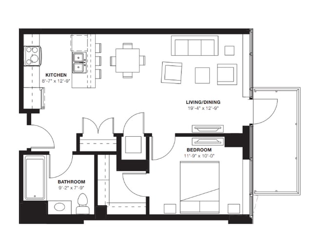1D-1 Bed - E2 Apartments