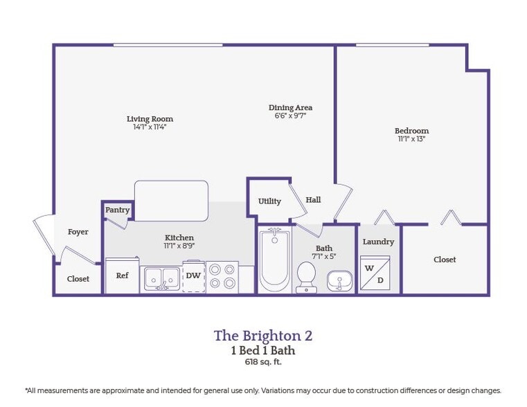 TheBrighton2_1Bed1Bath - Abbey Walk Apartments