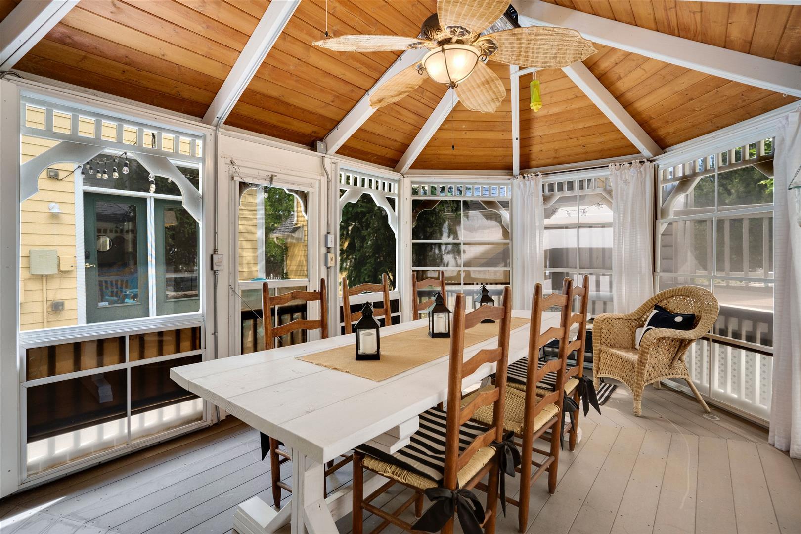 Dine outside or use as an outdoor living room. Complete with fan, windows, and infrared heating. - 4144 Lost Canyon Drive