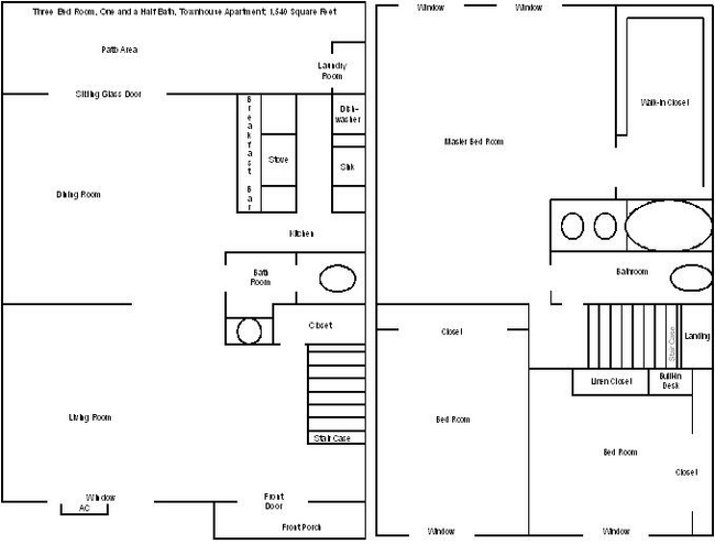 WES Three Bed Townhouse Floorplan.JPG - Westmount Apartments