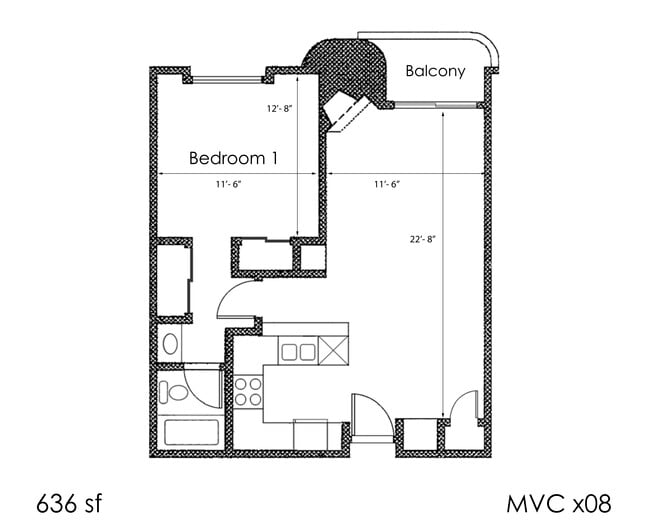 Floorplan - Midvale Court Apartments Westwood