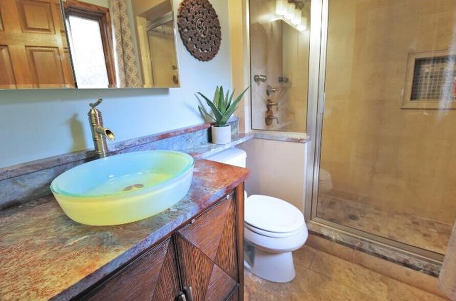 Master bath with glass shower - 5813 Tracy Avenue