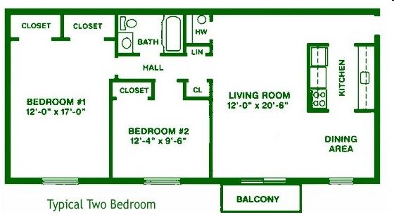 2BR/1BA - Norwood House Apartments