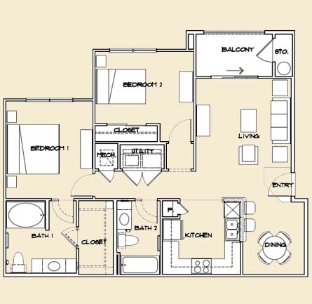 2BR/2BA - River Ranch