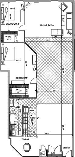 2BR/1BA - Mitchell Wagon Lofts