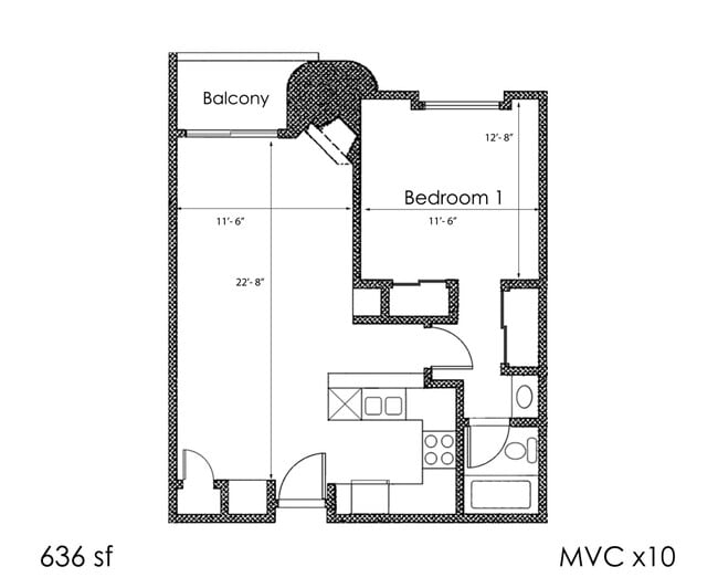 Floorplan - Midvale Court Apartments Westwood