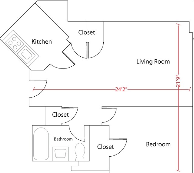 1BR/1BA - The Dakota
