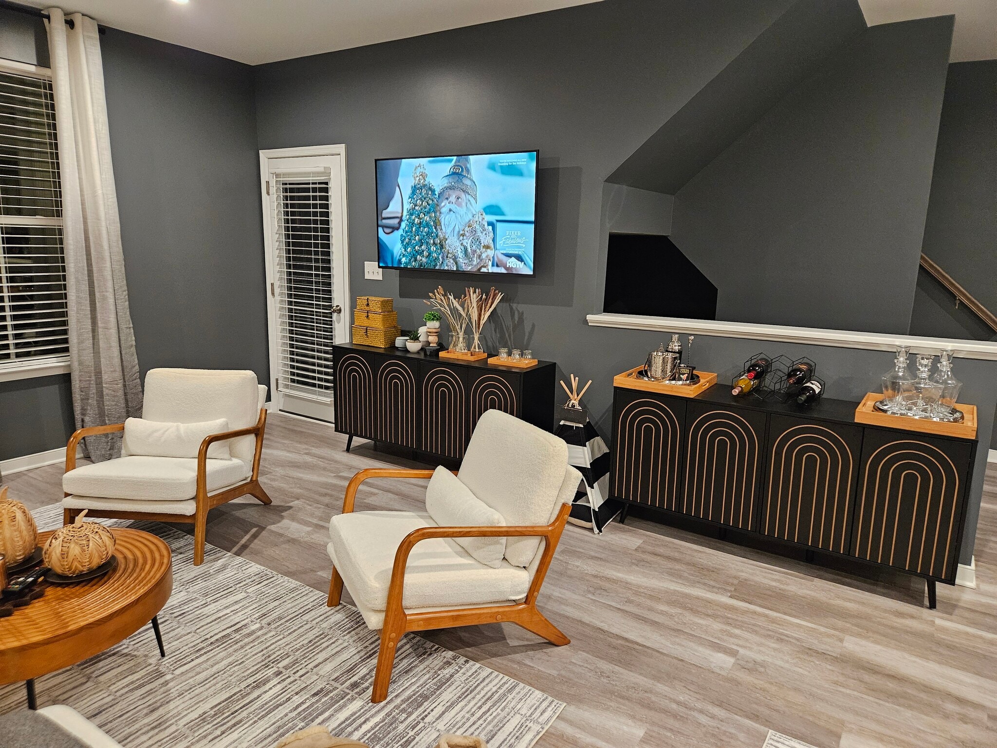 Leaving room with 65 inch TV - 7201 Hancock Chase Ct