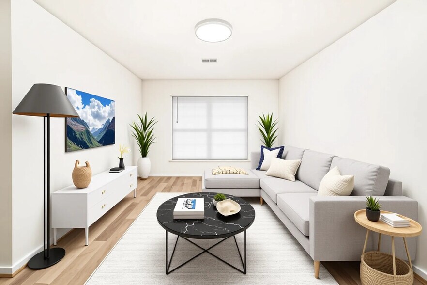 Living Room (AI Staged) - 127 S 8th St