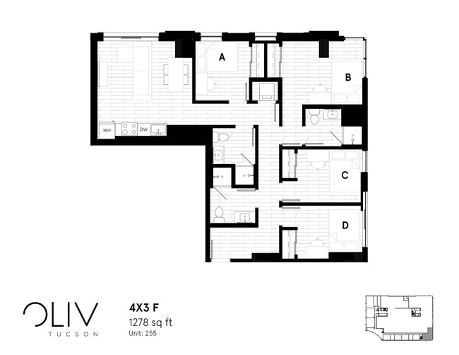 Four Bedroom Floor Plan - oLiv Tucson