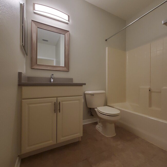 Upstairs guest bathroom, new sink, faucet, grey quartz countertops - 5808 Fishhawk Ridge Dr