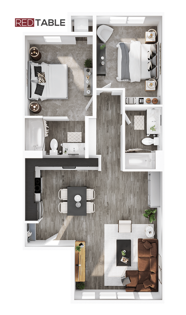 RT 2BR2BA - B4 999sqft - Red Table Apartments