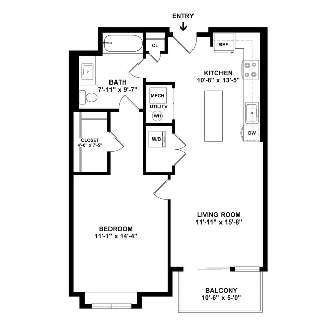 A5 Floor plan W Dimensions - Courthouse Square Apartments
