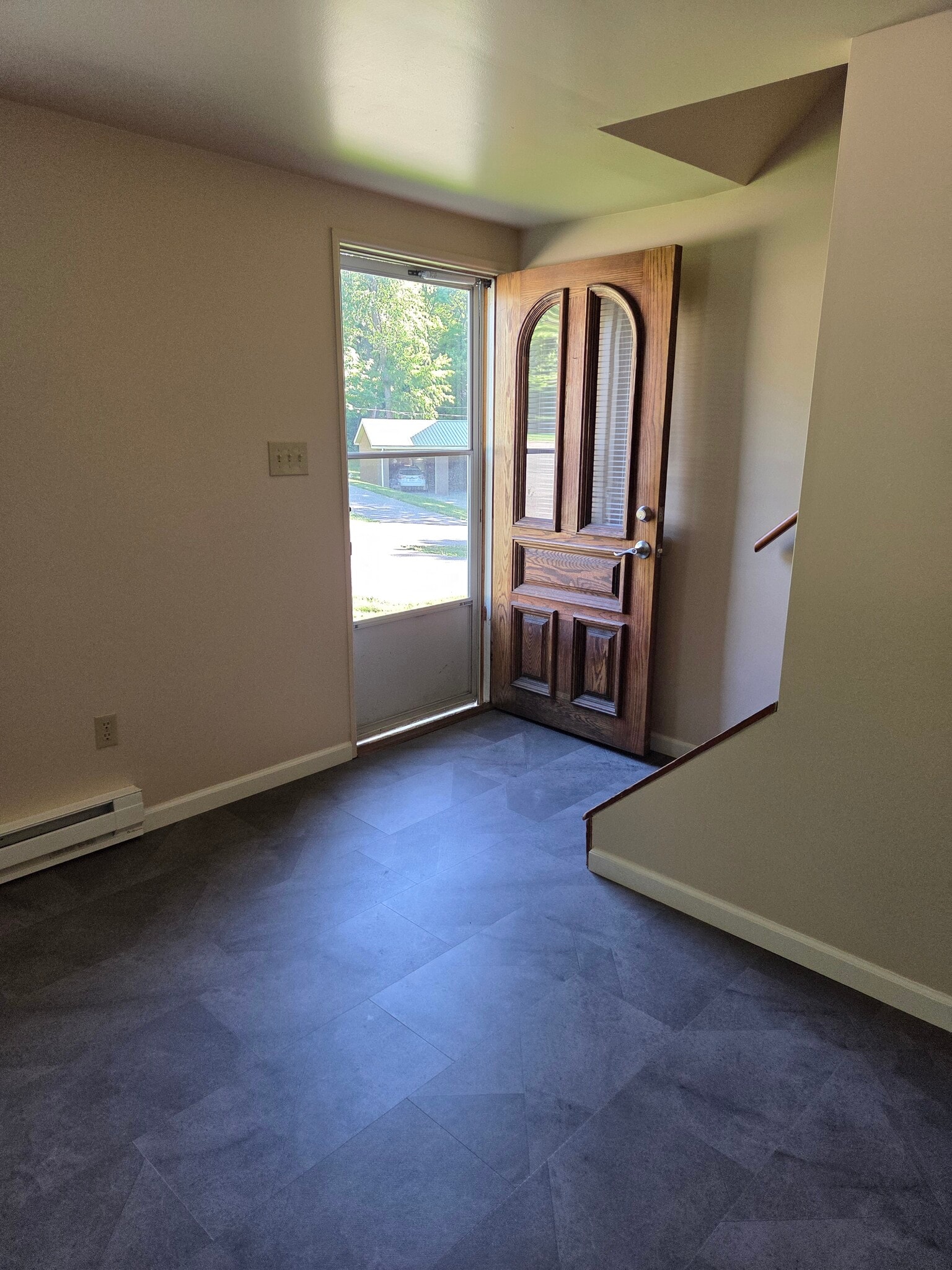Solid wood front entry door. - 102 Stonecrest
