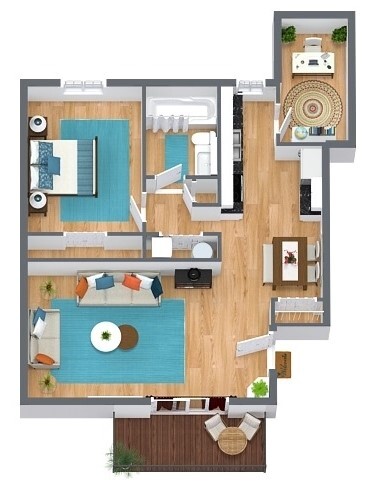 One Bed + Den - The Gateway At Skyline Apartments