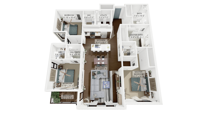 3D-Plan-Unit-3-A.png - La Collina Living in Little Italy Cleveland