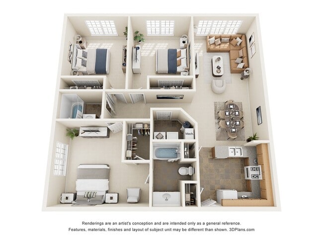 Colossal | 3 Bed 2 Bath | 1306 sq ft | Morgan Ridge Apartments in Winston-Salem - Morgan Ridge