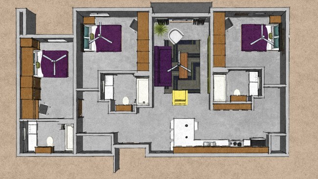 3x3 Floorplan - The Vue