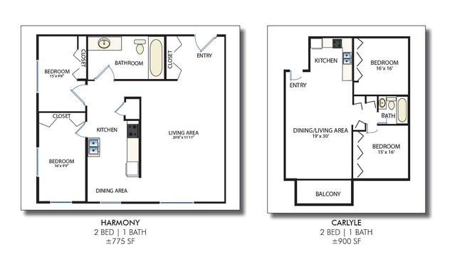 Two Bedroom Plans - Park Point