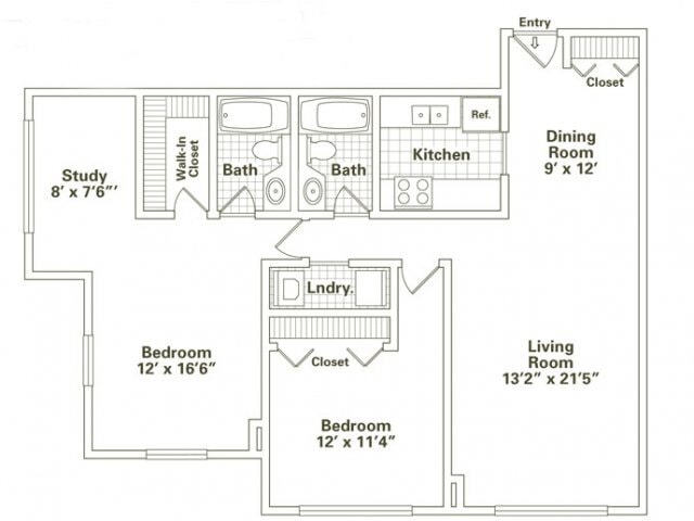 Floorplan - Oak Park City Apartments