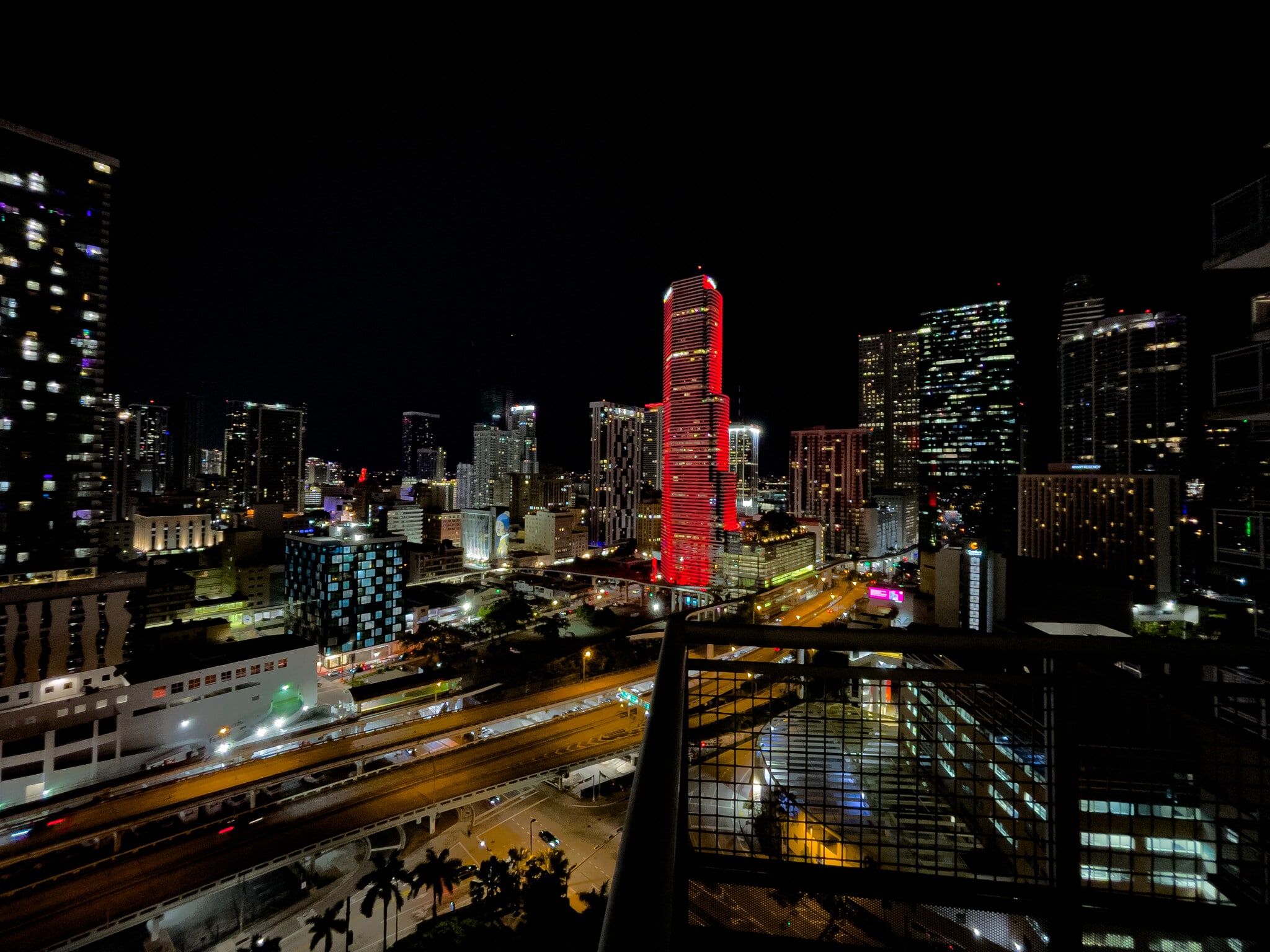 Night view - 350 S Miami Ave