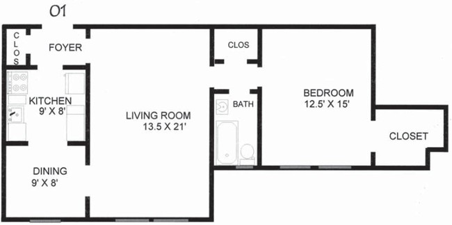 1BR/1BA - Ambassador Apartments